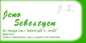 jeno sebestyen business card